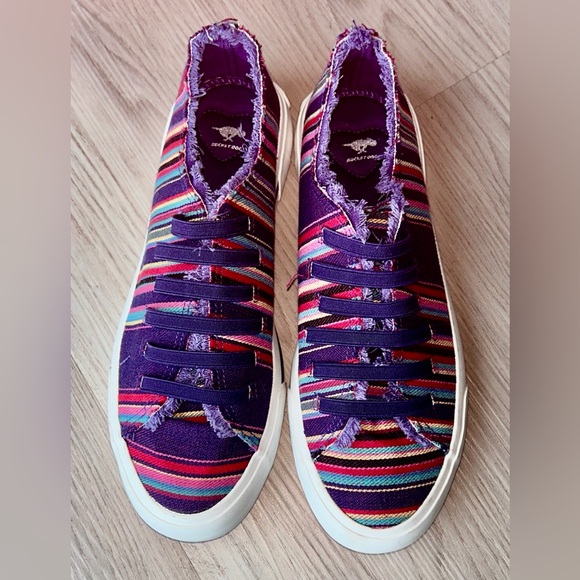 Rocket Dog Shoes - Rocket Dog Jokesae Aloe Cotton Striped Sneakers 8.5 Purple NWOT Casual Slip On